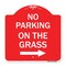 Signmission No Parking on Grass W/ Right Arrow, Red & White Aluminum Sign, 18" x 18", RW-1818-23686 A-DES-RW-1818-23686 - alternate 1